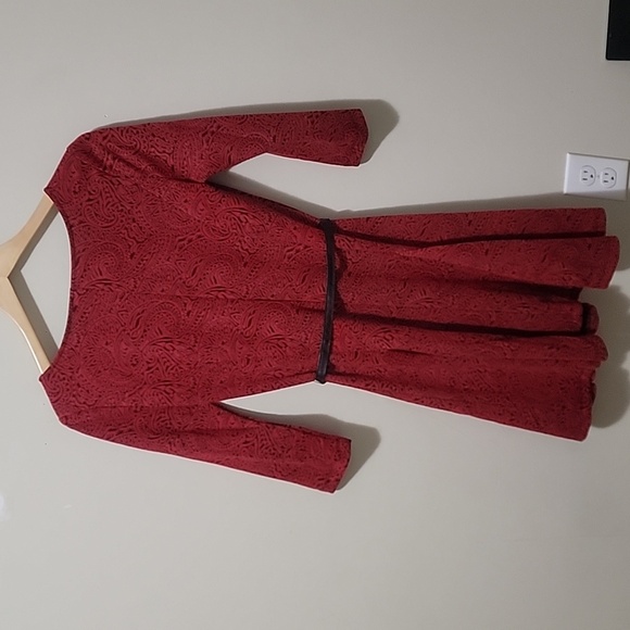 Jack Belted Fit & Flare Dress red & black Paisley Print Women’s size 4 - Picture 12 of 12